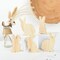 12-Piece Easter Wooden Bunny Cutouts – DIY Paintable Rabbit Signs for Spring Table & Tiered Tray Decor (4 Styles)